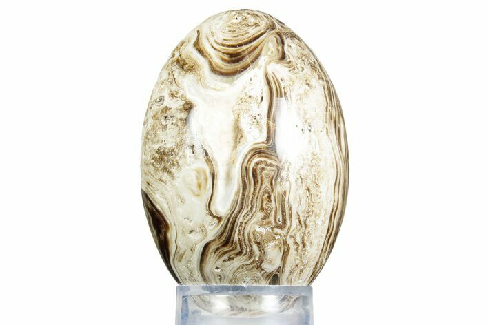 Swirling Polished Chocolate Calcite Egg - Pakistan #350177